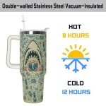 Shark Tumbler with Handle & Straw - 40 oz