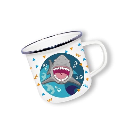 Cute Shark Enamel Mug - 375ml Travel Cup