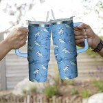 Shark Tumbler 30 oz with Handle & Straw