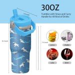 30oz Shark Tumbler with Handle & Straw