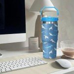 30oz Shark Tumbler with Handle & Straw