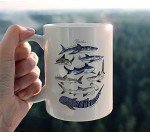 Watercolor Shark Ceramic Mug - 11oz Coffee Cup