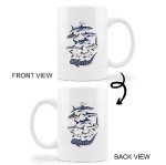 Watercolor Shark Ceramic Mug - 11oz Coffee Cup