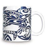 Tribal Shark Blue Coffee Mug - 400 ml