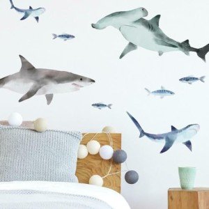Sharks Peel and Stick Wall Decals