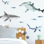 Sharks Peel and Stick Wall Decals