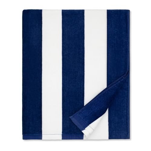 Shark-themed Oversized Beach Towel in Blue/Grey Stripes