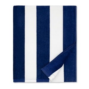 Shark-themed Oversized Beach Towel in Blue/Grey Stripes