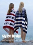 Shark-themed Oversized Beach Towel in Blue/Grey Stripes