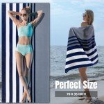 Shark-themed Oversized Beach Towel in Blue/Grey Stripes