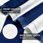 Shark-themed Oversized Beach Towel in Blue/Grey Stripes