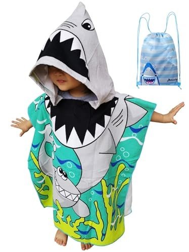 Kids Shark Hooded Beach Towel - Athaelay