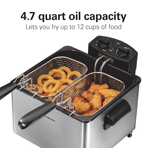 Hamilton Beach Deep Fryer with 2 Baskets, 4.5 Liters