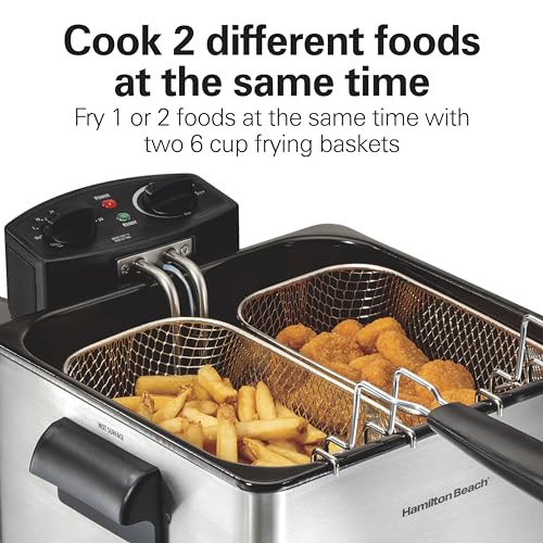 Hamilton Beach Deep Fryer with 2 Baskets, 4.5 Liters