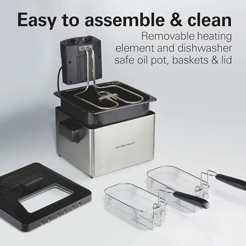 Hamilton Beach Deep Fryer with 2 Baskets, 4.5 Liters
