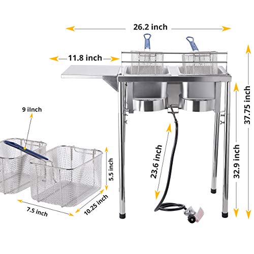 Outdoor Propane Deep Fryer with Stainless Steel Baskets