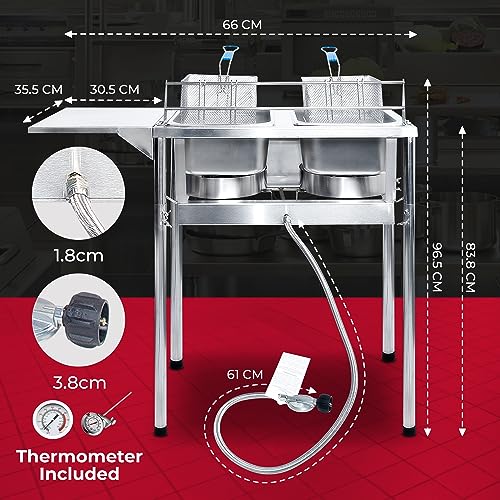KEEKR Outdoor Propane Fryer | 2-Tank Stainless Steel