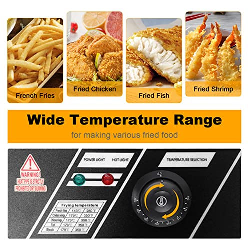Winado 12.7QT Electric Deep Fryer - Stainless Steel, Dual Tank
