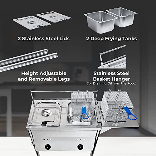 KEEKR Outdoor Propane Fryer | 2-Tank Stainless Steel