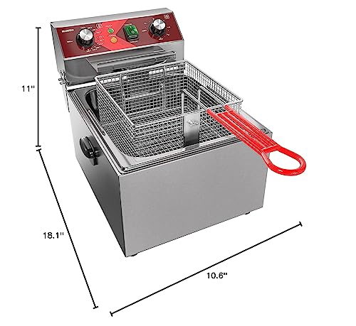 Eggkitpo Electric Single Tank Deep Fryer, 10L Capacity