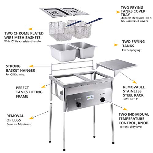 Outdoor Propane Deep Fryer with Stainless Steel Baskets