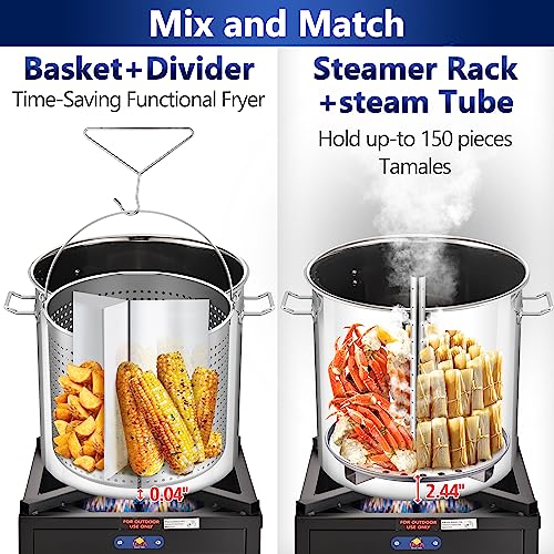 52-QT Stainless Steel Stockpot - Outdoor Seafood Boiler