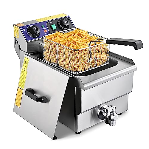 Commercial Stainless Steel Fryer with Timer - 11.7L