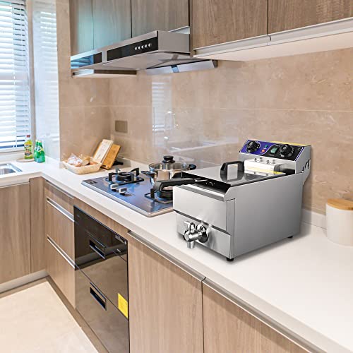 Commercial Stainless Steel Fryer with Timer - 11.7L