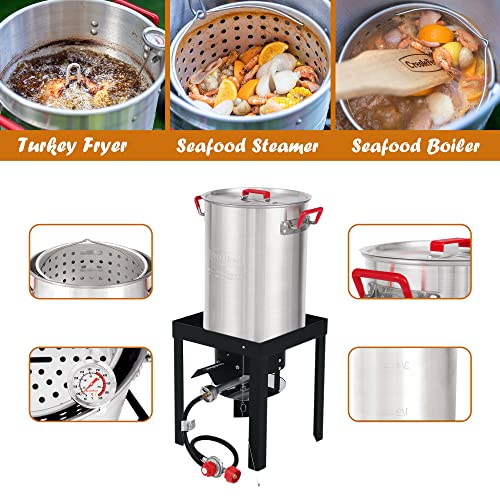 30 Qt. Fish Boiler Steamer Kit with Outdoor Turkey Fryer