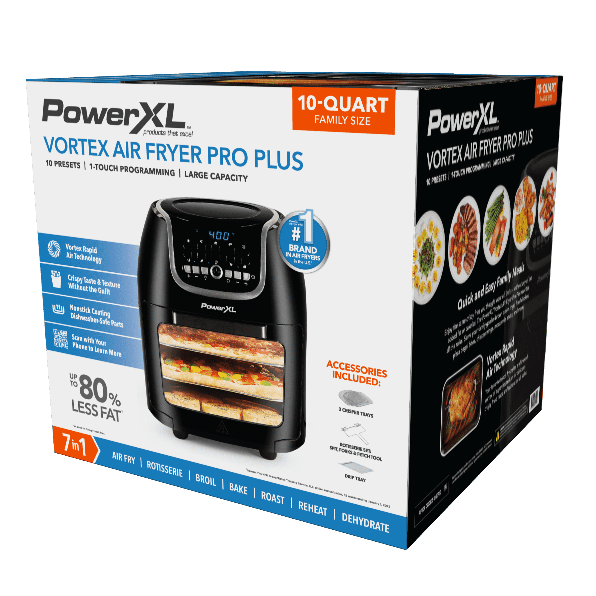 10 Quart PowerXL Vortex Pro Air Fryer, Black