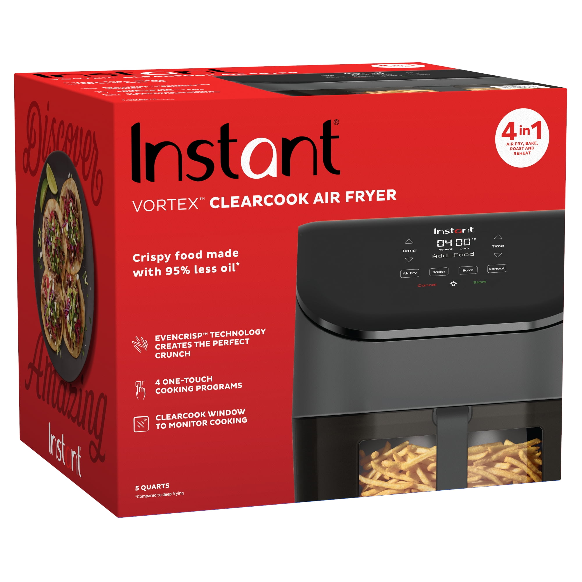 5 Qt 4-in-1 Air Fryer Oven with Clearcook Window