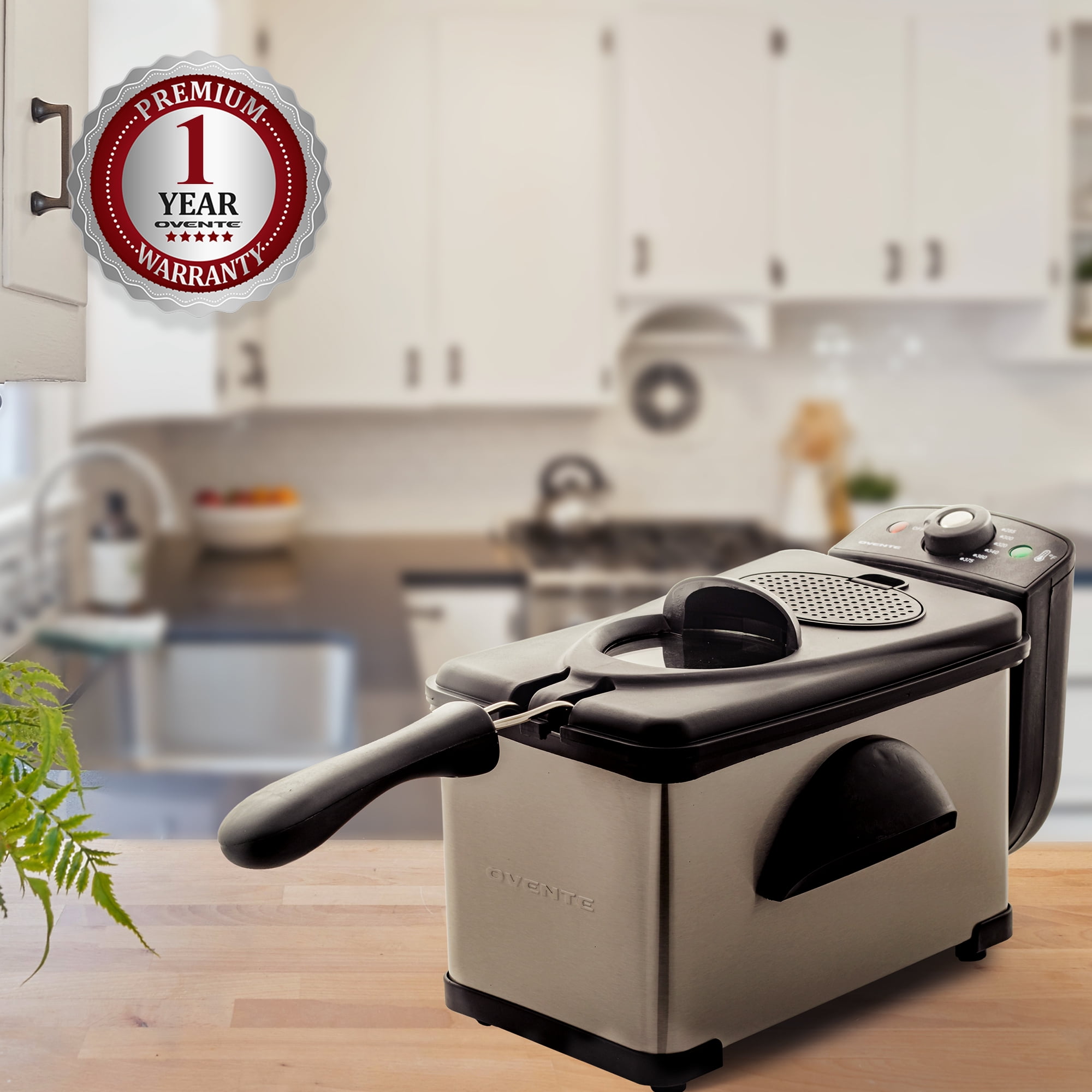 OVENTE 2L Electric Deep Fryer with Lid