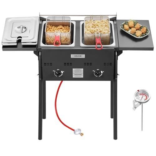 Outdoor Propane Deep Fryer with Double Burners