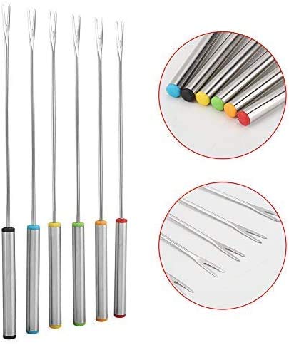 6pcs Stainless Steel Fondue Sticks for Chocolate Fountains