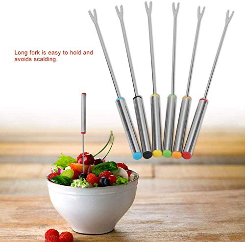 6pcs Stainless Steel Fondue Sticks for Chocolate Fountains