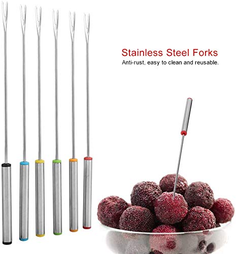 6pcs Stainless Steel Fondue Sticks for Chocolate Fountains