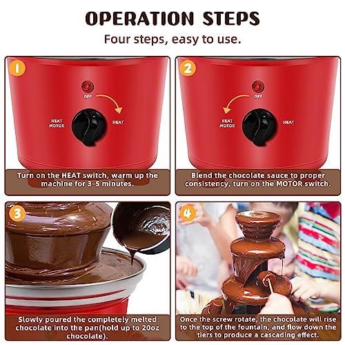 Electric 3-Tier Melting Machine, 20-OZ Chocolate Fountain