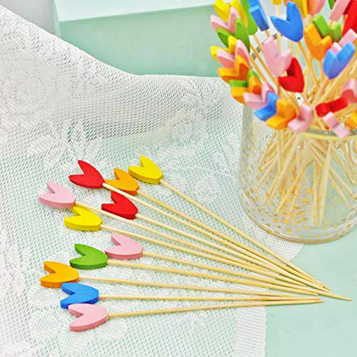 Multicolor Bamboo Toothpicks for Appetizers and Desserts