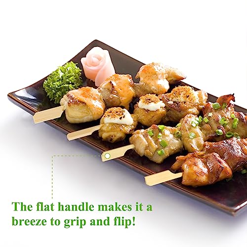 Bamboo Skewers 300PCS - Fancy Flat Toothpicks