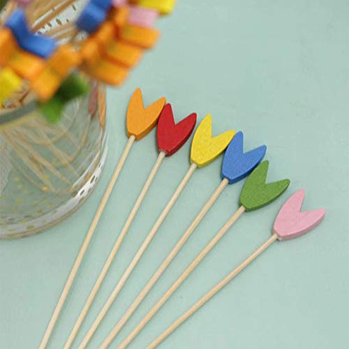 Multicolor Bamboo Toothpicks for Appetizers and Desserts