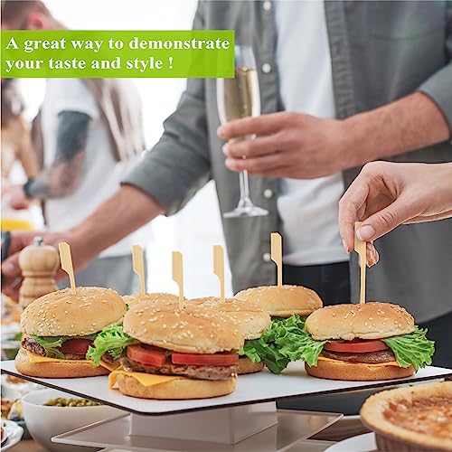 Bamboo Skewers 300PCS - Fancy Flat Toothpicks