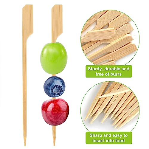Bamboo Skewers 300PCS - Fancy Flat Toothpicks