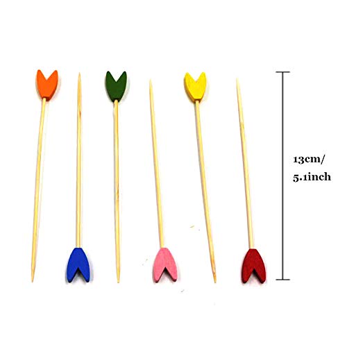 Multicolor Bamboo Toothpicks for Appetizers and Desserts