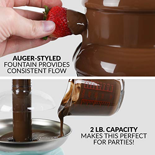 4-Tier Electric Chocolate Fondue Fountain for Parties - Aqua