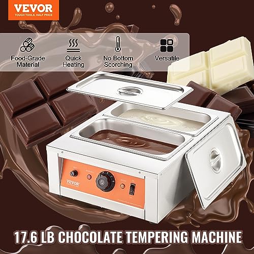 VEVOR 17.6 Lbs 2-Tank Chocolate Fountain Machine