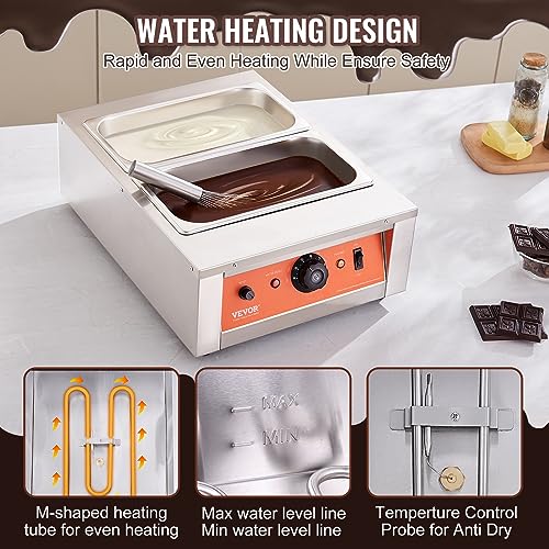VEVOR 17.6 Lbs 2-Tank Chocolate Fountain Machine