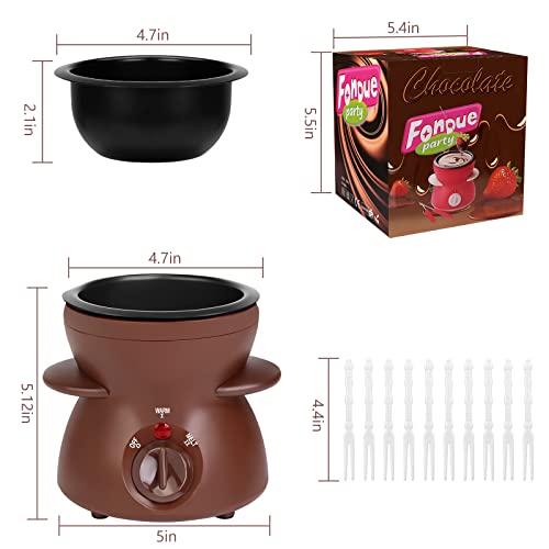 Electric Chocolate Fondue Pot Set with Dipping Forks