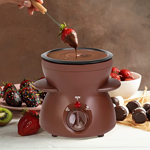 Electric Chocolate Fondue Pot Set with Dipping Forks