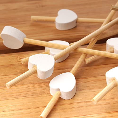 Heart-shaped Bamboo Fruit Skewers - 100 Pieces