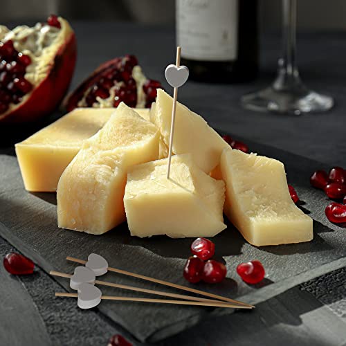 Heart-shaped Bamboo Fruit Skewers - 100 Pieces